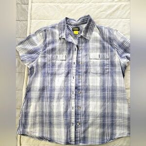 Cabela's Blue Plaid Womens Shirt Size XL
